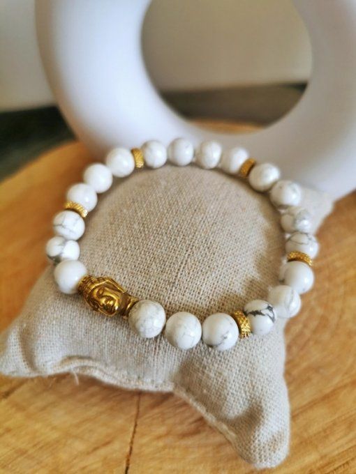 Bracelet bouddha howlite