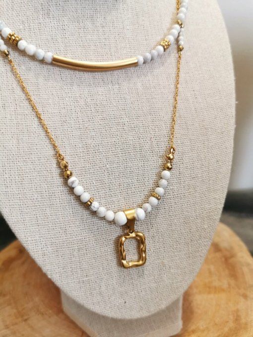 Collier Aura en howlite