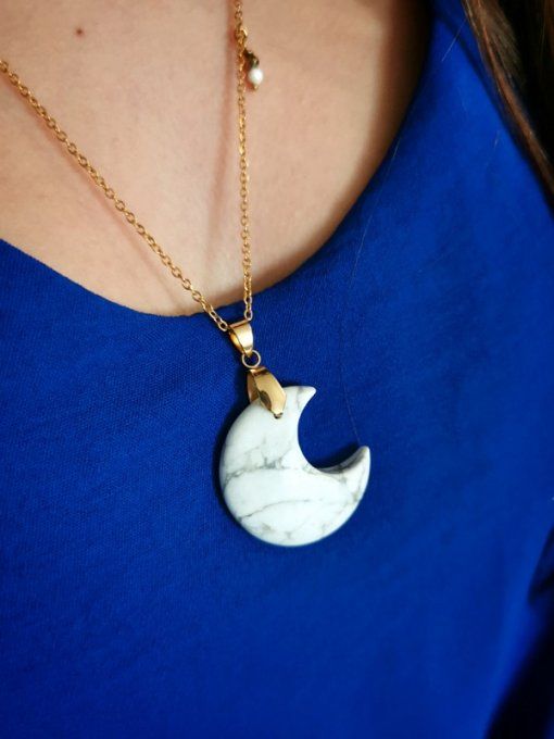Collier Moon en Howlite