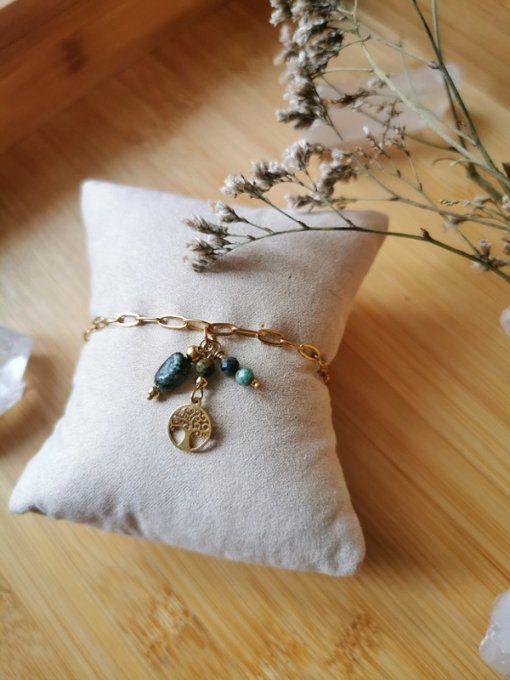 Bracelet amulette jaspe africain