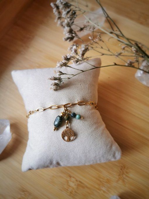 Bracelet amulette jaspe africain