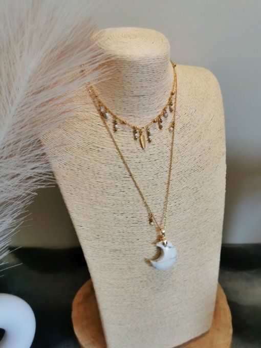 Collier Moon en Howlite