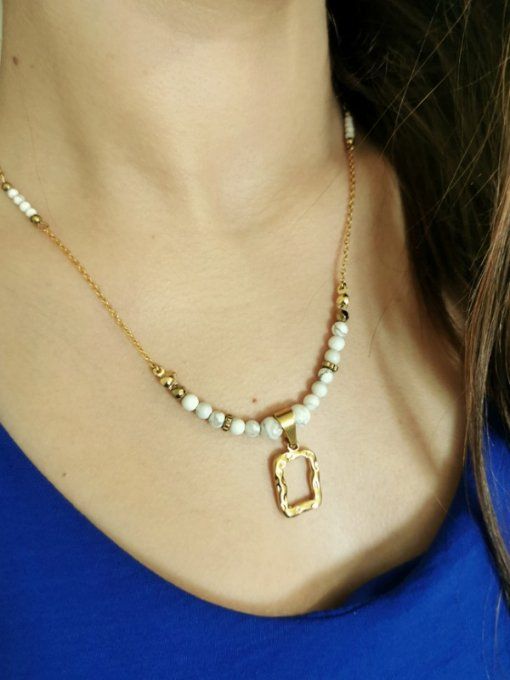 Collier Aura en howlite