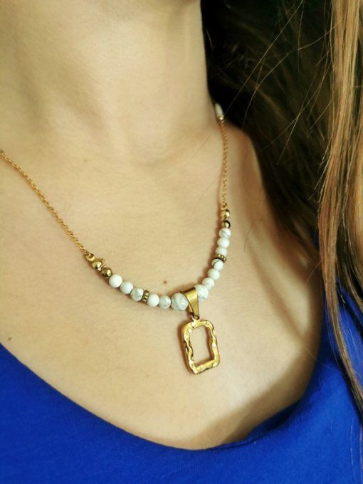 Collier Aura en howlite