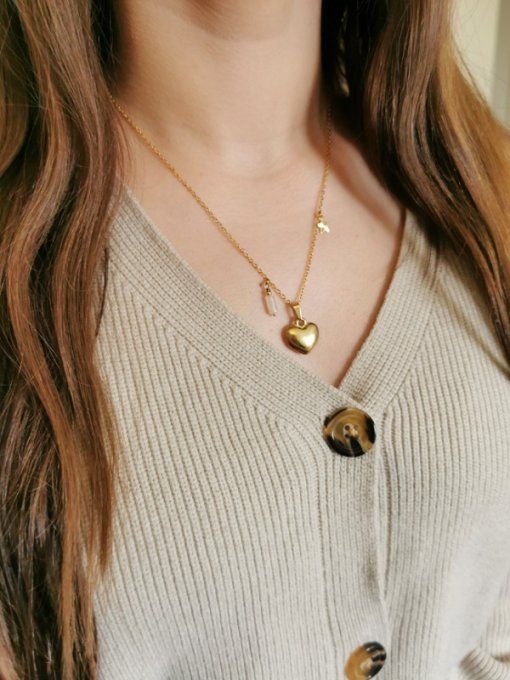 Collier "venus" avec quartz rose