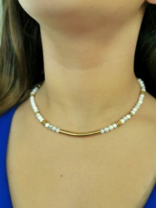 Collier Lira en Howlite