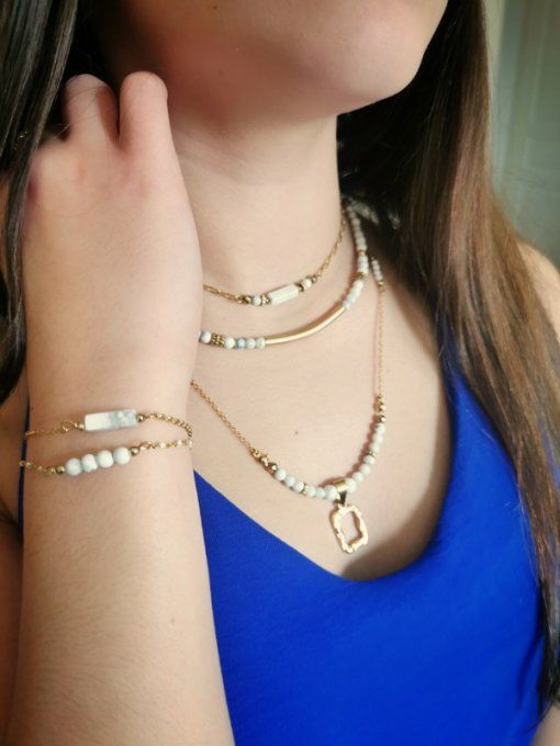 Collier Aura en howlite
