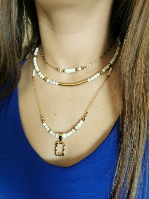 Collier Lira en Howlite
