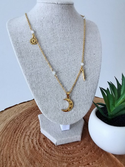 Collier Lune avec péristérite