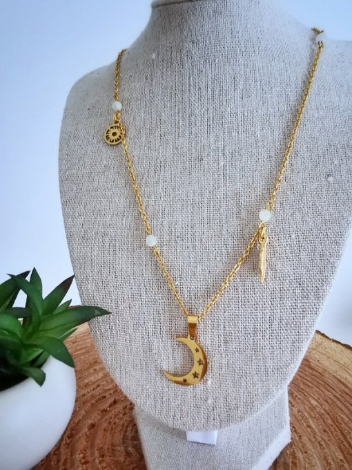 Collier Lune avec péristérite