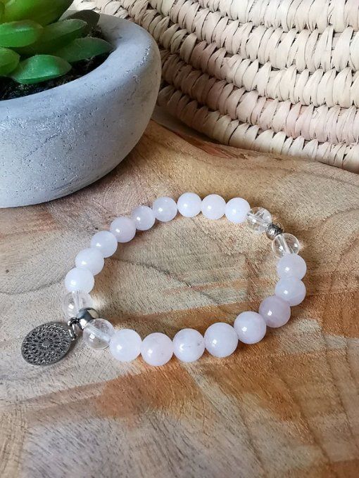 Bracelet en quartz rose