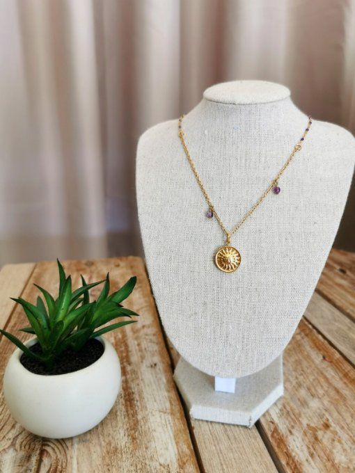 Collier avec petites amethystes