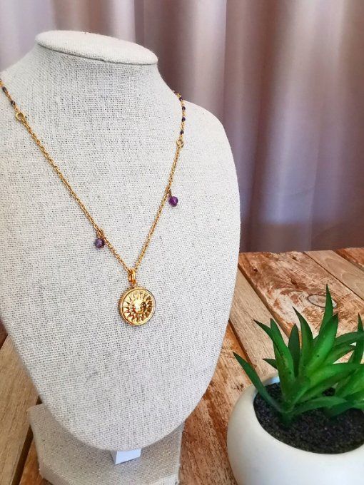 Collier avec petites amethystes