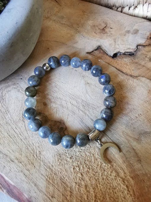 Bracelet lune labradorite