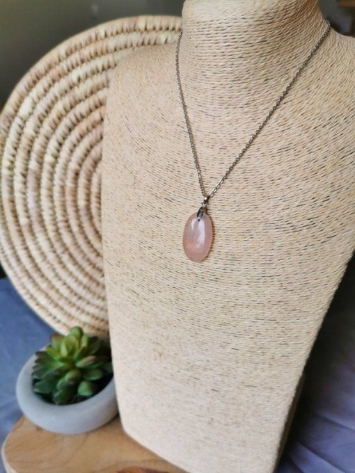 Collier quartz rose 