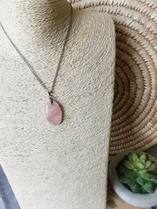 Collier quartz rose 