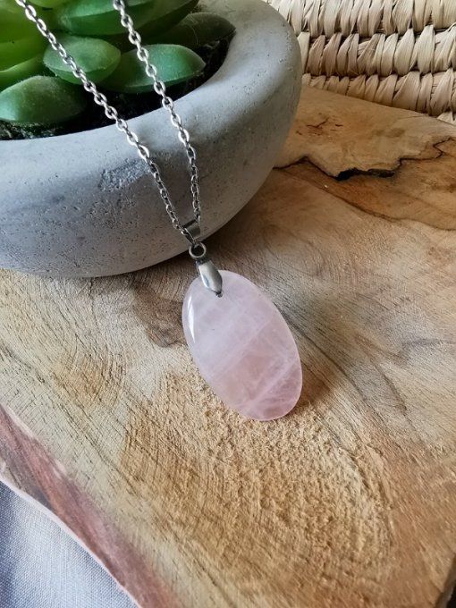 Collier quartz rose 