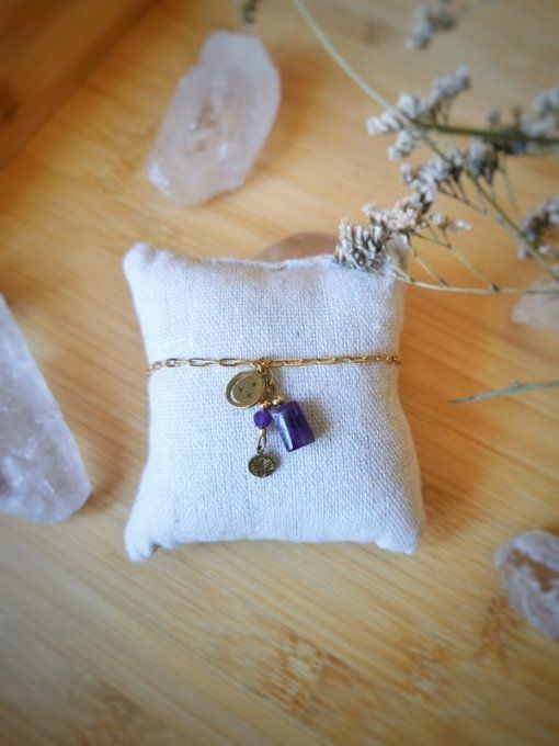 Bracelet amulette amethyste