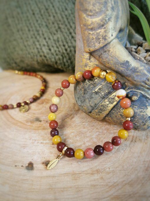 Bracelet Mookaïte Plume