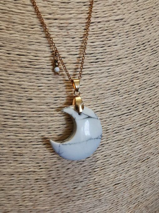 Collier Moon en Howlite
